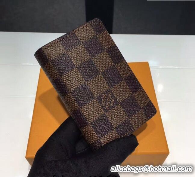 Promotional Louis Vuitton Damier Ebene Canvas Pocket Organizer Wallet N63145 2022