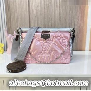 Affordable Price Louis Vuitton LV Pillow Maxi Multi Pochette Accessoires Bag in Nylon M21056 Silver/Pale Pink 2022