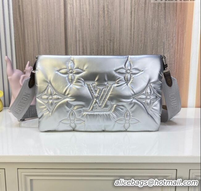 Affordable Price Louis Vuitton LV Pillow Maxi Multi Pochette Accessoires Bag in Nylon M21056 Silver/Pale Pink 2022