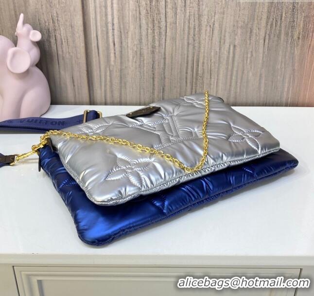 Inexpensive Louis Vuitton LV Pillow Maxi Multi Pochette Accessoires Bag in Nylon M21057 Navy Blue/Silver 2022