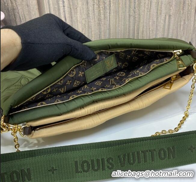 Well Crafted Louis Vuitton LV Pillow Maxi Multi Pochette Accessoires Bag in Nylon M58977 Green/Beige 2022