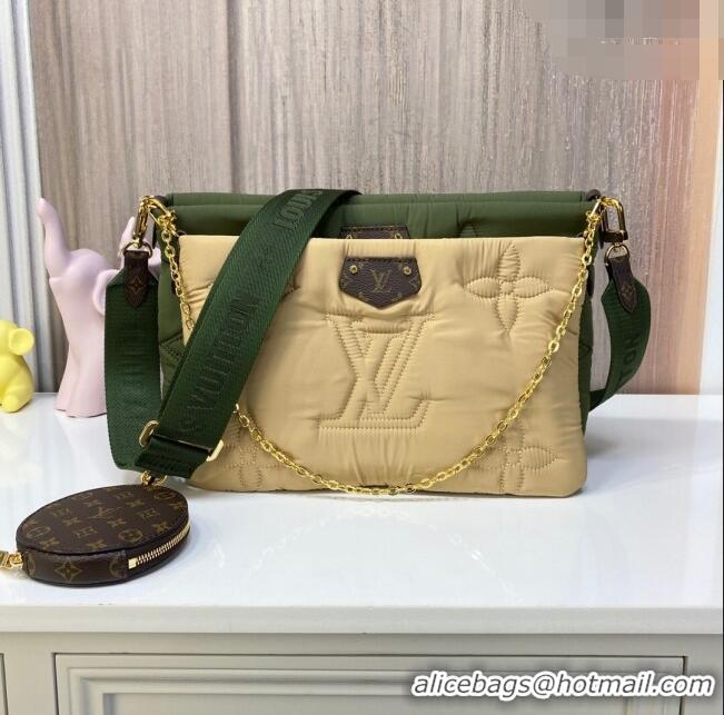 Well Crafted Louis Vuitton LV Pillow Maxi Multi Pochette Accessoires Bag in Nylon M58977 Green/Beige 2022