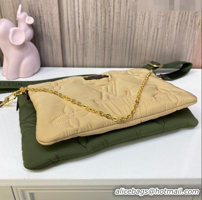 Well Crafted Louis Vuitton LV Pillow Maxi Multi Pochette Accessoires Bag in Nylon M58977 Green/Beige 2022