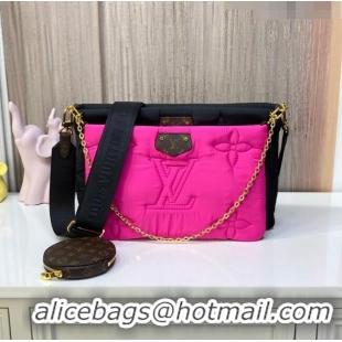 Promotional Louis Vuitton LV Pillow Maxi Multi Pochette Accessoires Bag in Nylon M59877 Black/Dark Pink 2022