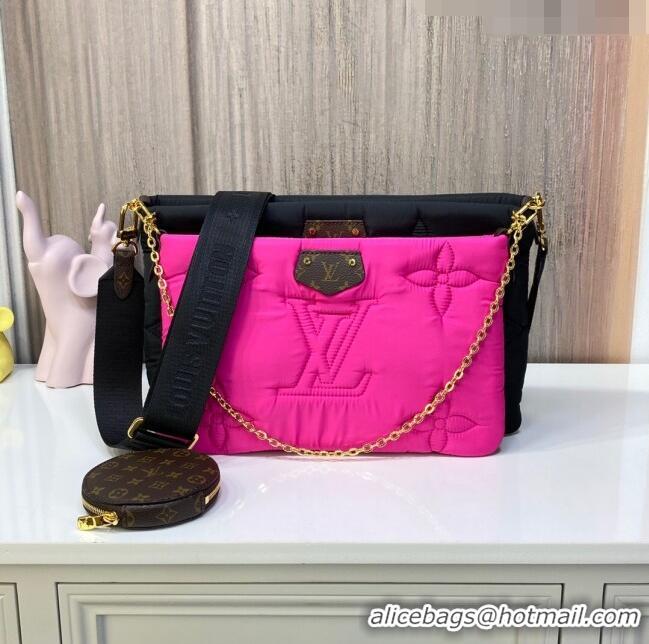 Promotional Louis Vuitton LV Pillow Maxi Multi Pochette Accessoires Bag in Nylon M59877 Black/Dark Pink 2022