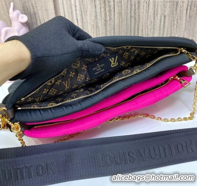 Promotional Louis Vuitton LV Pillow Maxi Multi Pochette Accessoires Bag in Nylon M59877 Black/Dark Pink 2022