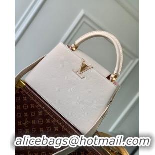 Famous Brand Louis Vuitton Capucines MM Bag in Taurillon Calfskin M21127 Cream White/Pink 2023