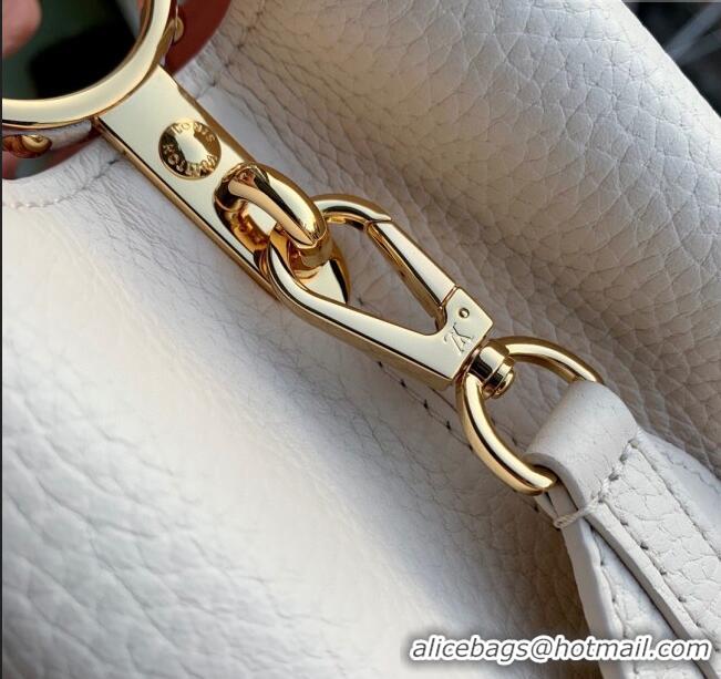 Famous Brand Louis Vuitton Capucines MM Bag in Taurillon Calfskin M21127 Cream White/Pink 2023