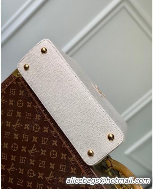 Famous Brand Louis Vuitton Capucines MM Bag in Taurillon Calfskin M21127 Cream White/Pink 2023