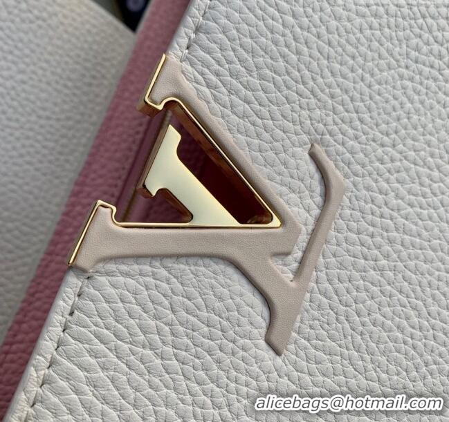 Promotional Louis Vuitton Capucines BB Bag in Taurillon Calfskin M21127 Cream White/Pink 2023