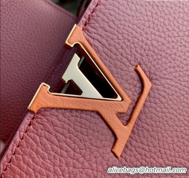 Promotional Louis Vuitton Capucines BB Bag in Taurillon leather with Ostrich Leather N81409 Dark Cherry-red 2023