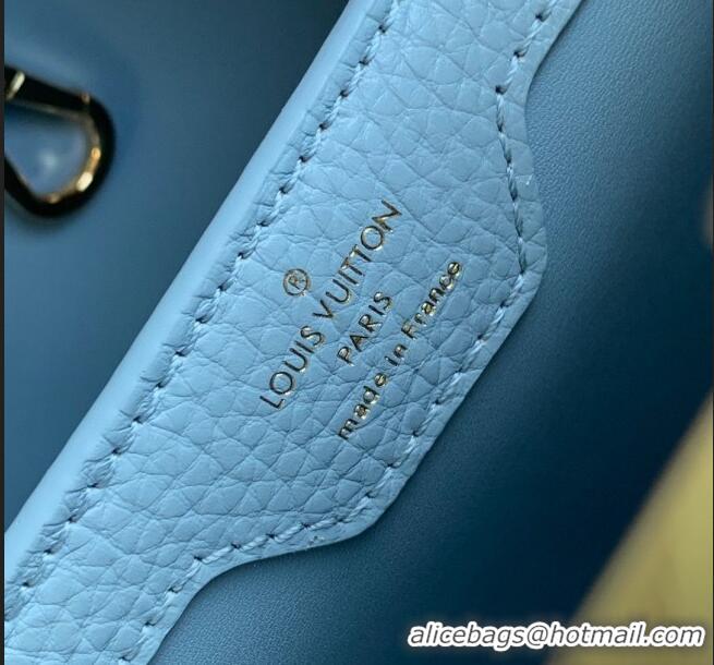 Promotional Louis Vuitton Capucines MM Bag in Taurillon Calfskin with Exotic Karung Leather M21166 Blue 2023