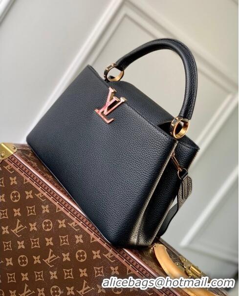 Promotional Louis Vuitton Capucines MM Bag in Taurillon Calfskin M21150 Black 2023