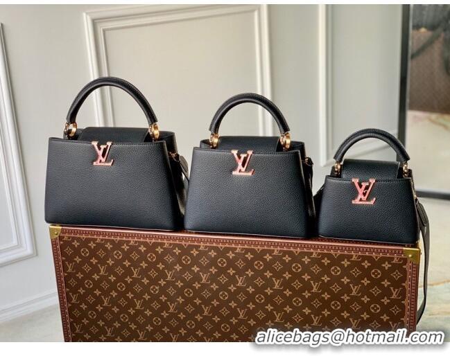 Top Quality Louis Vuitton Capucines BB Bag in Taurillon Calfskin M21150 Black 2023