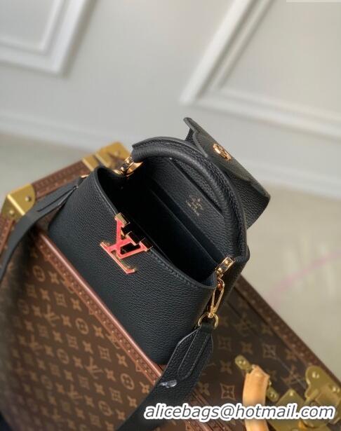 Top Quality Louis Vuitton Capucines Mini Bag in Taurillon Calfskin M21150 Black 2023