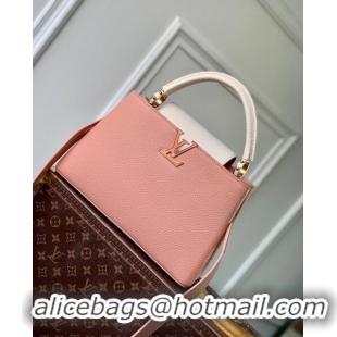 Good Product Louis Vuitton Capucines MM Bag in Calfskin and Snake Leather M21150 Pink 2023