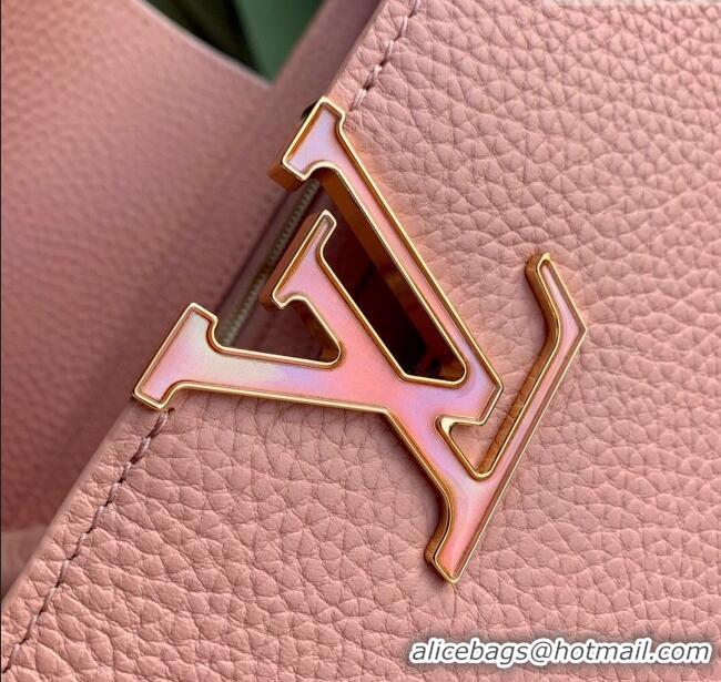 Good Product Louis Vuitton Capucines MM Bag in Calfskin and Snake Leather M21150 Pink 2023