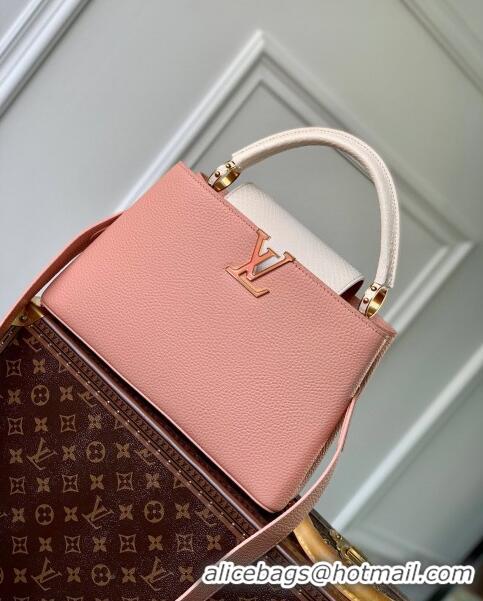 Good Product Louis Vuitton Capucines MM Bag in Calfskin and Snake Leather M21150 Pink 2023