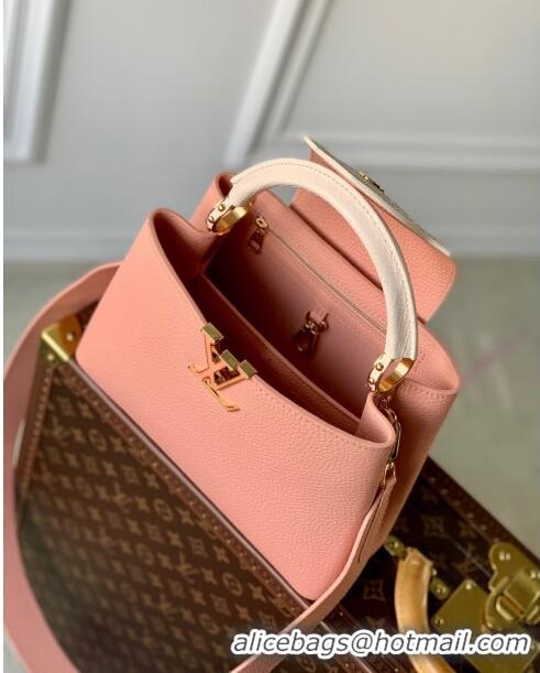 Top Quality Louis Vuitton Capucines BB Bag in Calfskin and Snake Leather M21150 Pink 2023