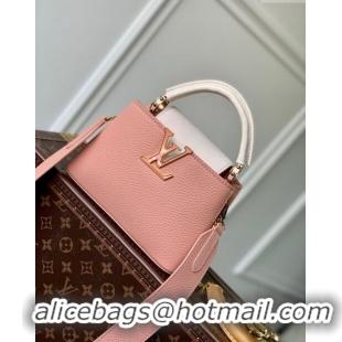 Famous Brand Louis Vuitton Capucines Mini Bag in Calfskin and Snake Leather M21150 Pink 2023