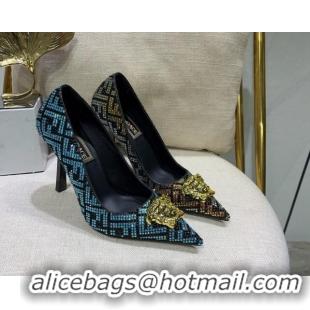 Purchase Versace x Fendi Fendace Medusa Crystals High Heel Pumps 10.5cm Black/Multicolor 122605