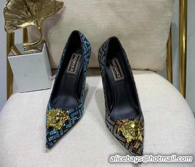 Purchase Versace x Fendi Fendace Medusa Crystals High Heel Pumps 10.5cm Black/Multicolor 122605