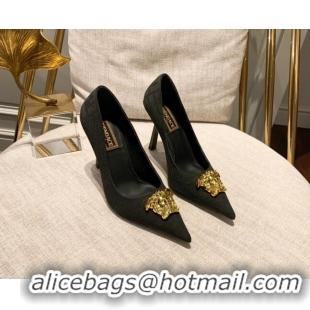 Best Price Versace x Fendi Fendace Medusa FF Fabric High Heel Pumps 10.5cm Black 122609