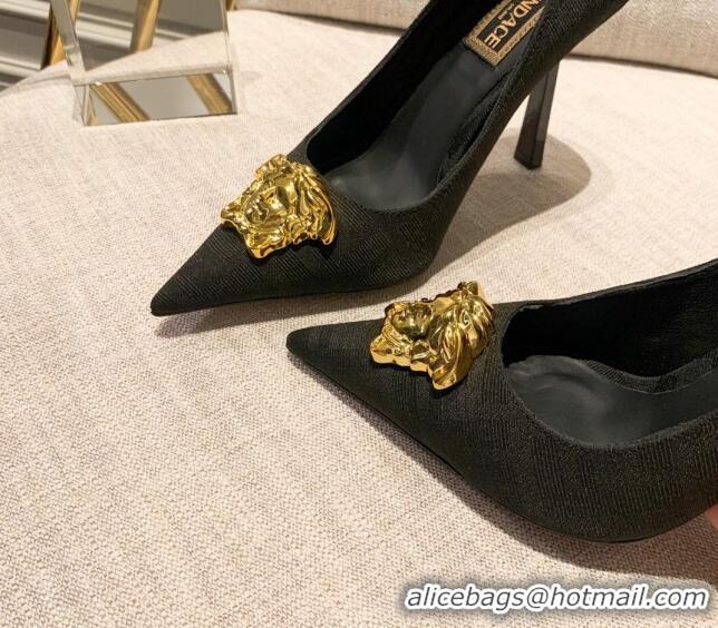 Best Price Versace x Fendi Fendace Medusa FF Fabric High Heel Pumps 10.5cm Black 122609