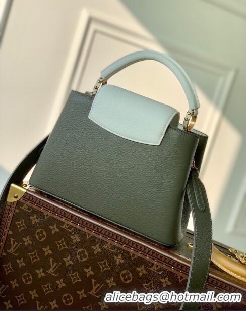 Reasonable Price Louis Vuitton Capucines MM Bag in Taurillon Calfskin M21045 Grey/White 2023