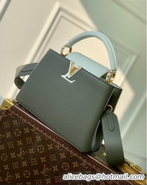 Reasonable Price Louis Vuitton Capucines MM Bag in Taurillon Calfskin M21045 Grey/White 2023