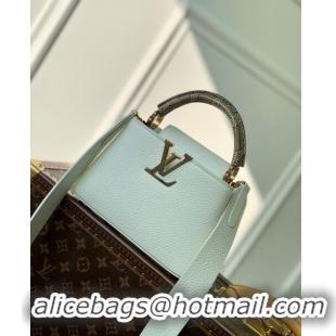 Promotional Louis Vuitton Capucines Mini Bag in Taurillon Calfskin with Python Leather N56399 White 2023