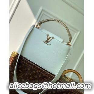 Promotional Louis Vuitton Capucines Mini Bag in Taurillon Calfskin with Python Leather N56399 White 2023