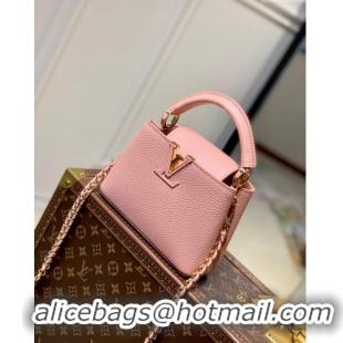 Super Quality Louis Vuitton Capucines Mini Chain Bag in Taurillon Calfskin M21103 Pink 2023