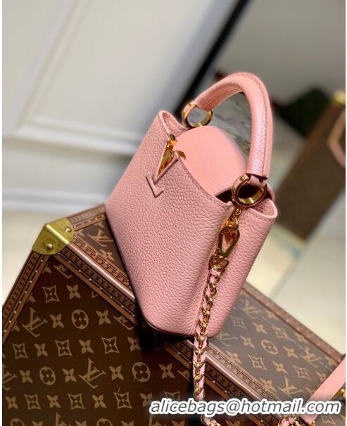 Super Quality Louis Vuitton Capucines Mini Chain Bag in Taurillon Calfskin M21103 Pink 2023