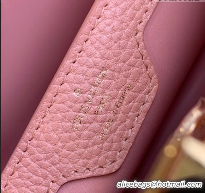 Super Quality Louis Vuitton Capucines Mini Chain Bag in Taurillon Calfskin M21103 Pink 2023