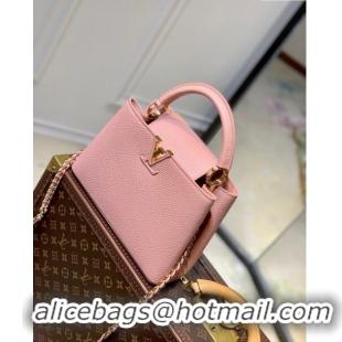 Affordable Price Louis Vuitton Capucines BB Chain Bag in Taurillon Calfskin M21103 Pink 2023