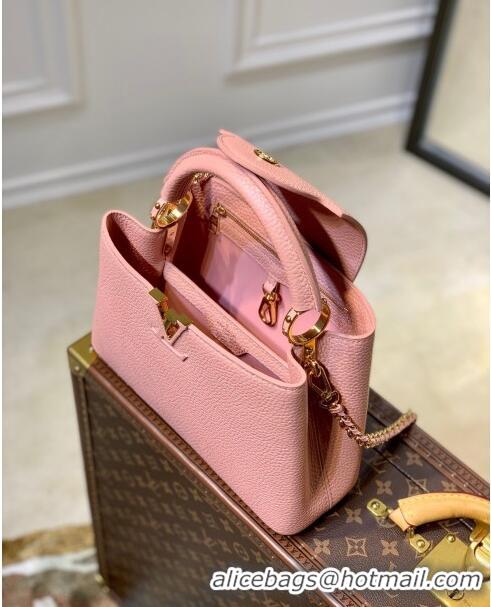 Affordable Price Louis Vuitton Capucines BB Chain Bag in Taurillon Calfskin M21103 Pink 2023