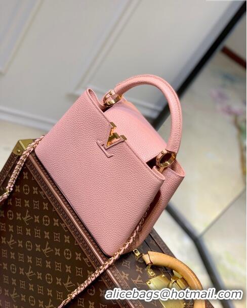 Affordable Price Louis Vuitton Capucines BB Chain Bag in Taurillon Calfskin M21103 Pink 2023