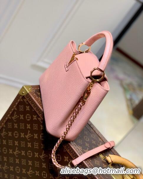 Affordable Price Louis Vuitton Capucines BB Chain Bag in Taurillon Calfskin M21103 Pink 2023