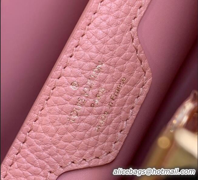 Affordable Price Louis Vuitton Capucines BB Chain Bag in Taurillon Calfskin M21103 Pink 2023