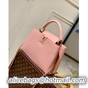 Famous Brand Louis Vuitton Capucines MM Chain Bag in Taurillon Calfskin M21103 Pink 2023