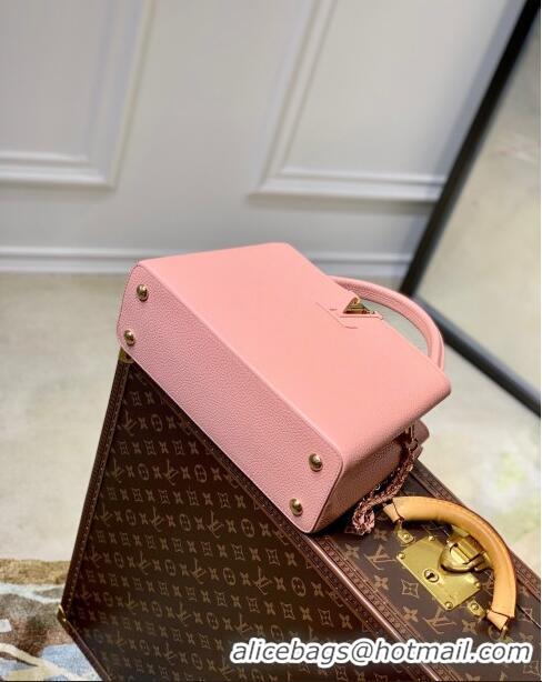 Famous Brand Louis Vuitton Capucines MM Chain Bag in Taurillon Calfskin M21103 Pink 2023