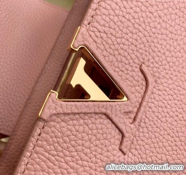 Famous Brand Louis Vuitton Capucines MM Chain Bag in Taurillon Calfskin M21103 Pink 2023