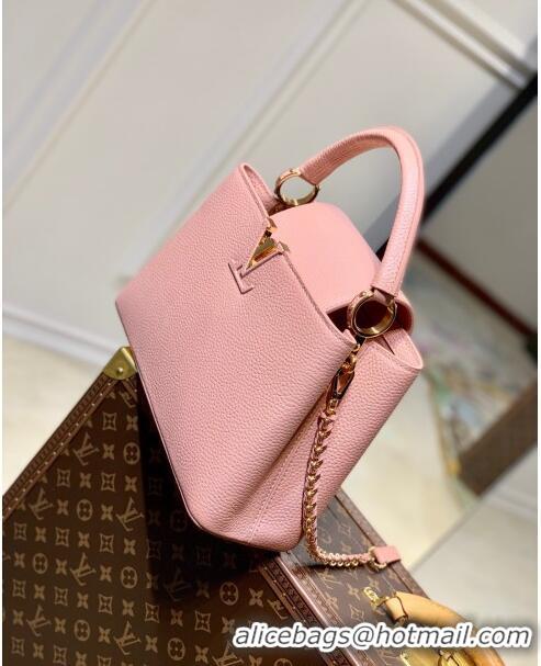 Famous Brand Louis Vuitton Capucines MM Chain Bag in Taurillon Calfskin M21103 Pink 2023