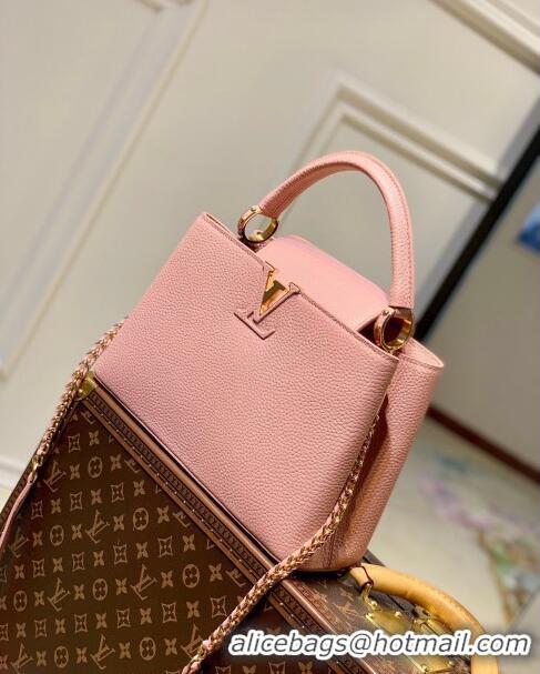 Famous Brand Louis Vuitton Capucines MM Chain Bag in Taurillon Calfskin M21103 Pink 2023