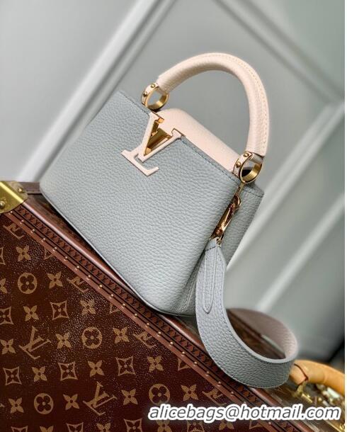 Grade Design Louis Vuitton Capucines Mini Bag in Taurillon Calfskin M21296 Steeple Gray/Greige 2023