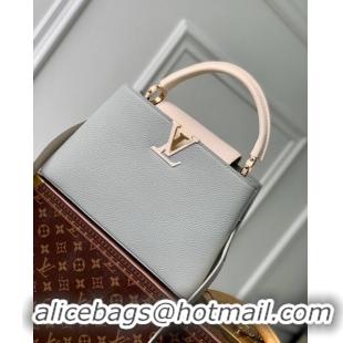 Famous Brand Louis Vuitton Capucines MM Bag in Taurillon Calfskin M21296 Steeple Gray/Greige 2023