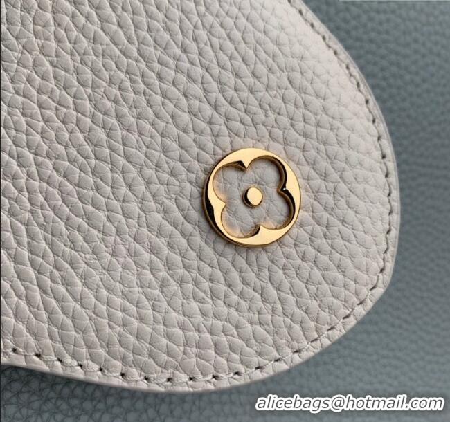 Famous Brand Louis Vuitton Capucines MM Bag in Taurillon Calfskin M21296 Steeple Gray/Greige 2023