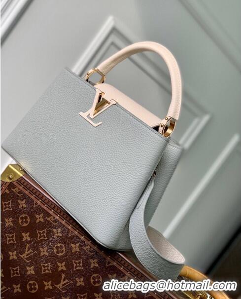 Famous Brand Louis Vuitton Capucines MM Bag in Taurillon Calfskin M21296 Steeple Gray/Greige 2023