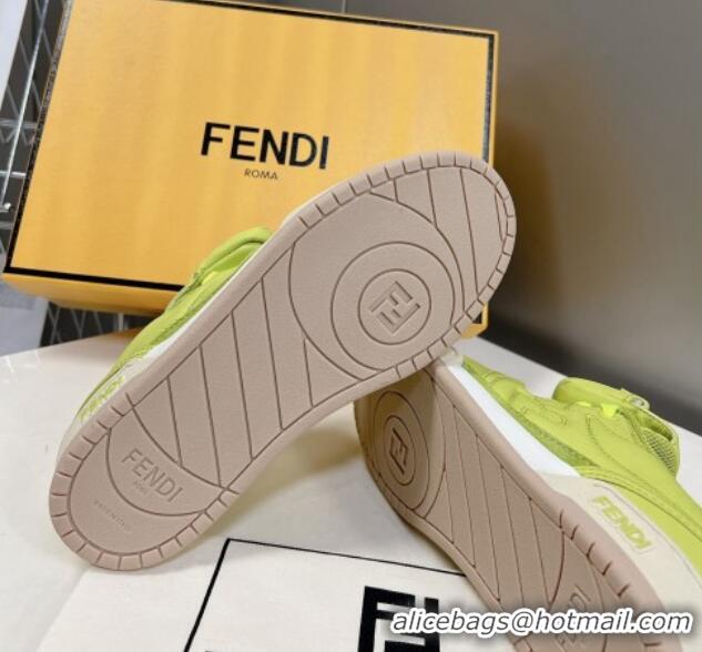 Perfect Fendi Match Low Top Sneakers with Pocket in Acid Green Nylon 122850